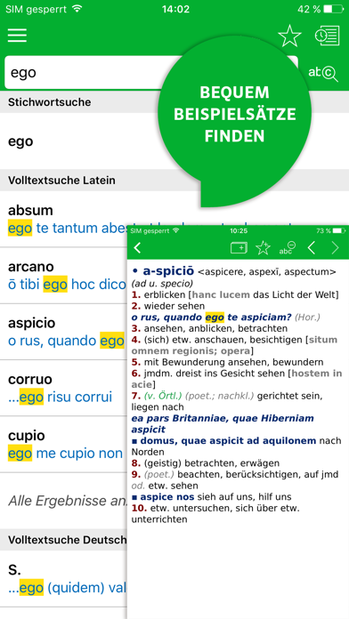 Wörterbuch Latein - Deutsch Screenshot