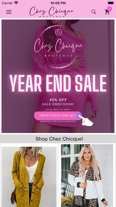 Chez Chicque Boutique Screenshot