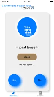 memorizing irregular verbs iphone screenshot 3