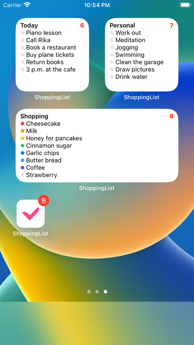 Screenshot #2 pour Shopping List Widget Reminders