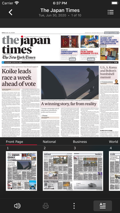 The Japan Times ePaper Edition Screenshot