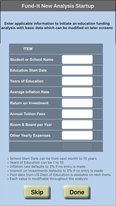 Education Fund Planner FUND-IT Screenshot