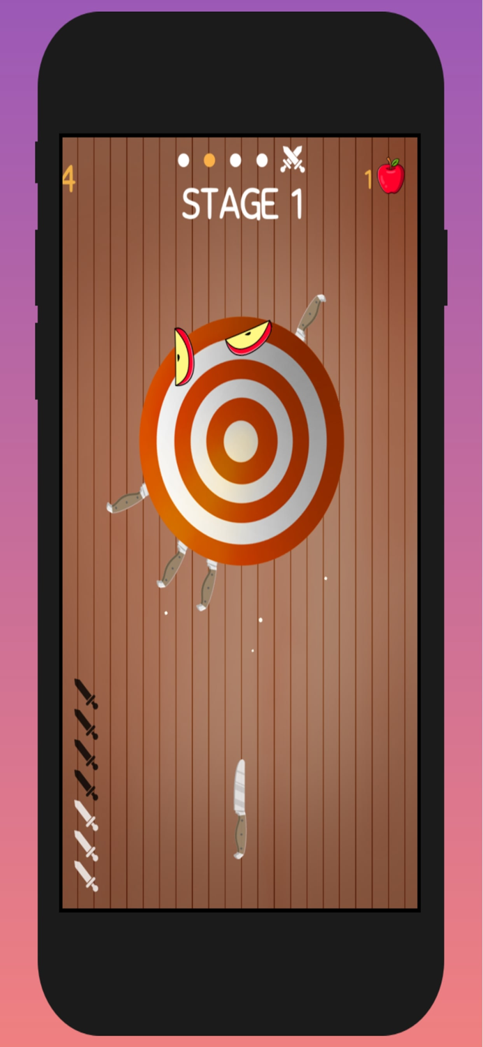 Knife Throw Cut Apple