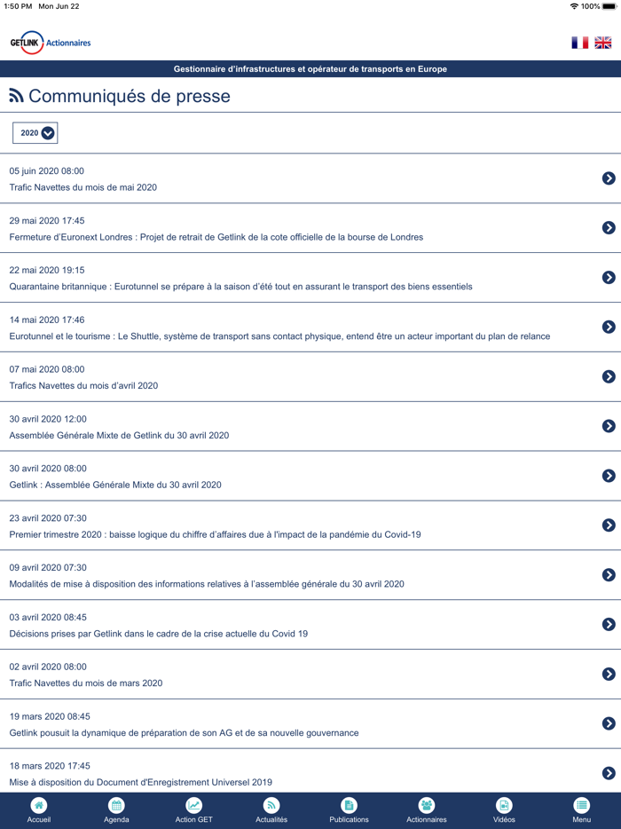 GETLINK Actionnaires