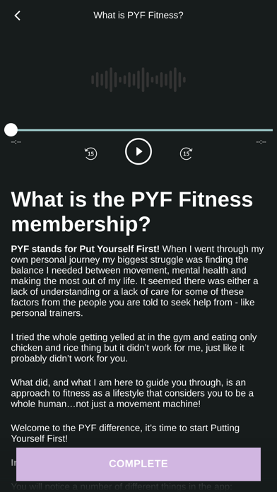 PYF Fitness Screenshot