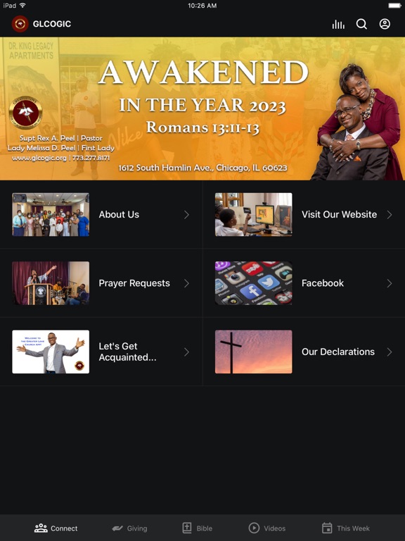 The Greater Love Church iPad screenshot 1 - Education app