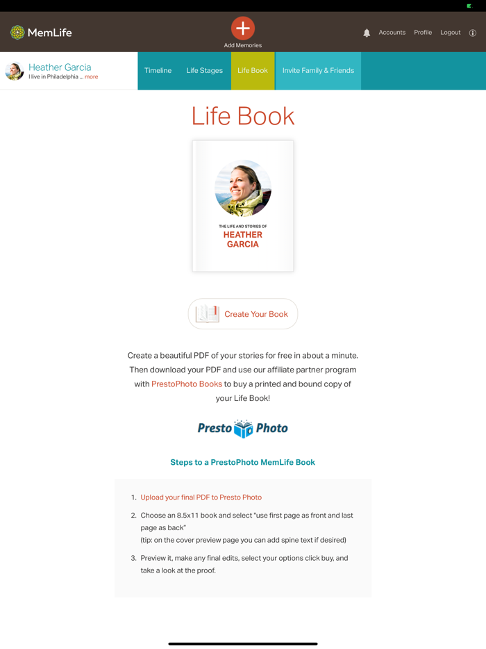 MemLife Journal  Memoir