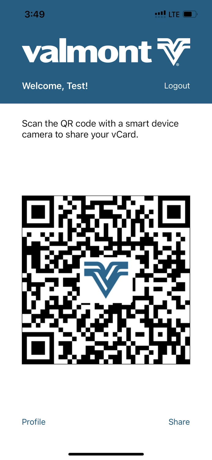 Valmont Digital Business Card