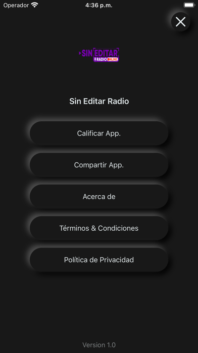 Sin Editar Radio Screenshot