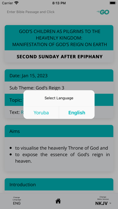 Bible Study Outline Screenshot