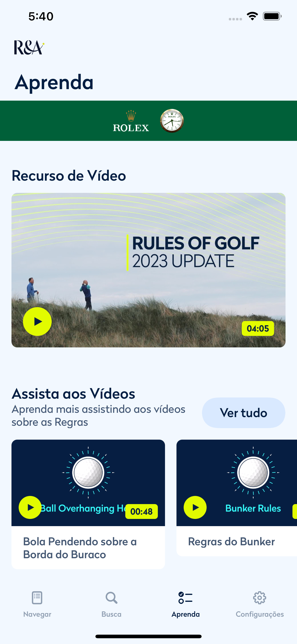Regras do Golfe 2023