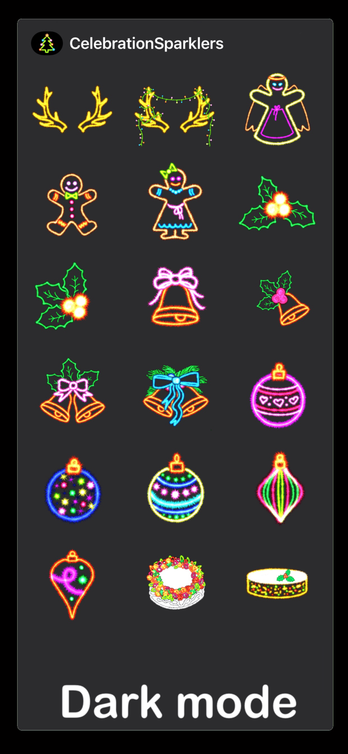 Celebration Sparkler stickers