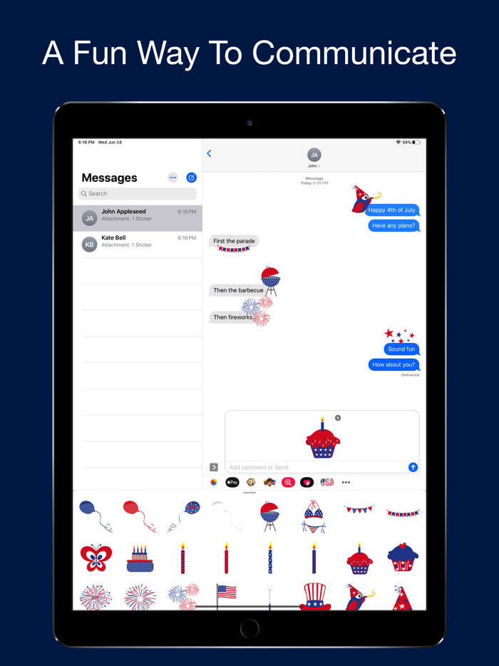 4th of July Stickers.