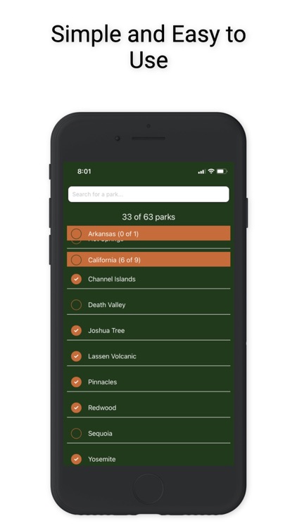 National Parks Checklist
