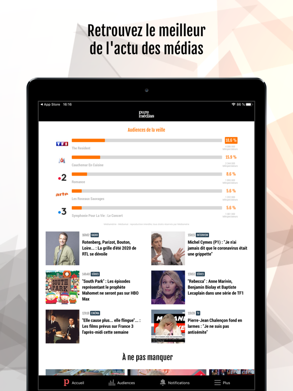 Screenshot #4 pour Puremédias : infos TV & médias
