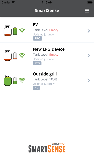BMPRO SmartSense Screenshot