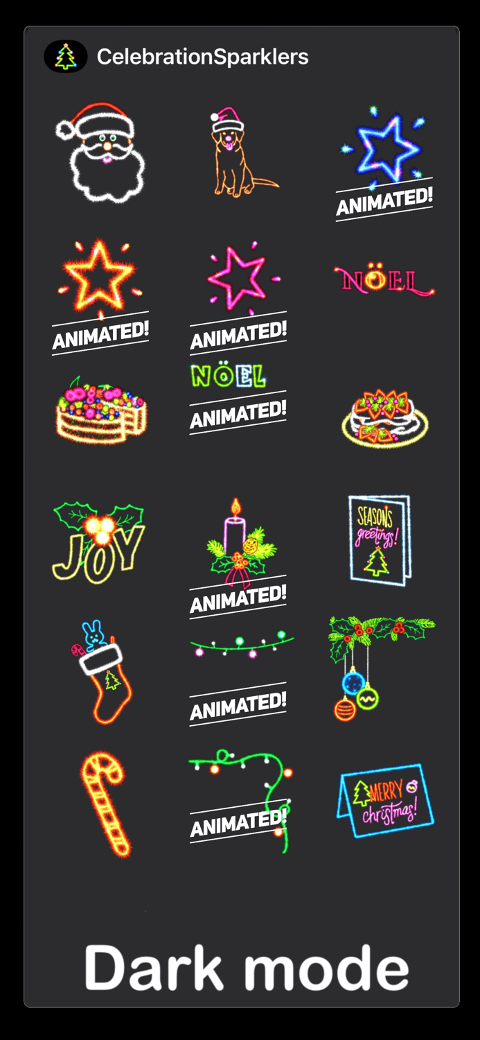 Celebration Sparkler stickers