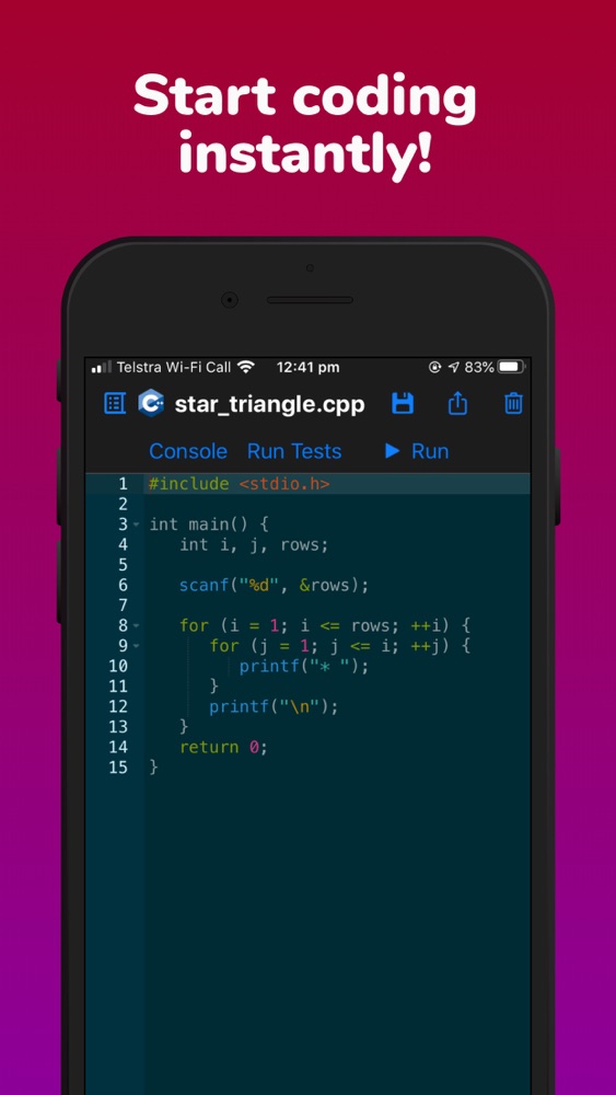 Code - Compile & Run Program App for iPhone - Free Download Code ...