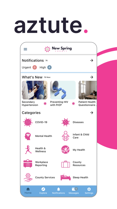 Aztute Public Health App Screenshot