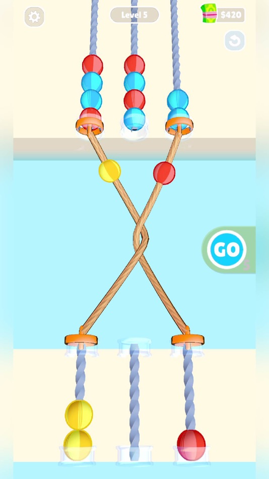 #3. Balls and Ropes Sorting Puzzle (iOS) Bởi: CHEF GAME STUDIO YAZILIM TEKNOLOJILERI LIMITED SIRKETI