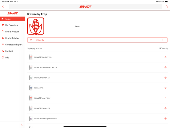 BRANDT Ag Product Finder iPad screenshot 3 - Business app