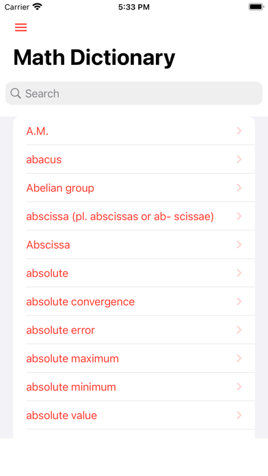 Math Dictionary Offline Screenshot