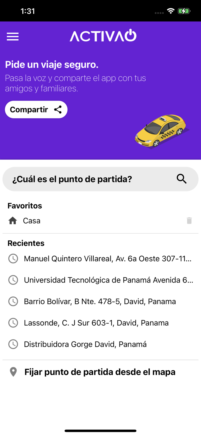 Activao pasajero