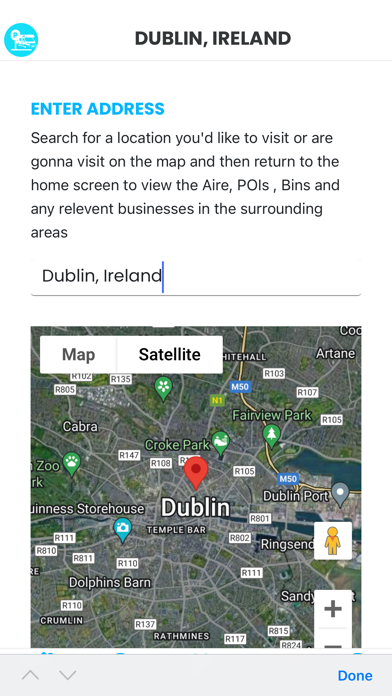 Motorhome Parking Locations Screenshot