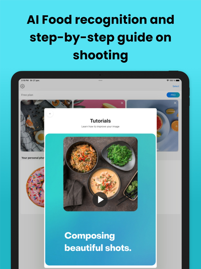 Food App camera and photo editor