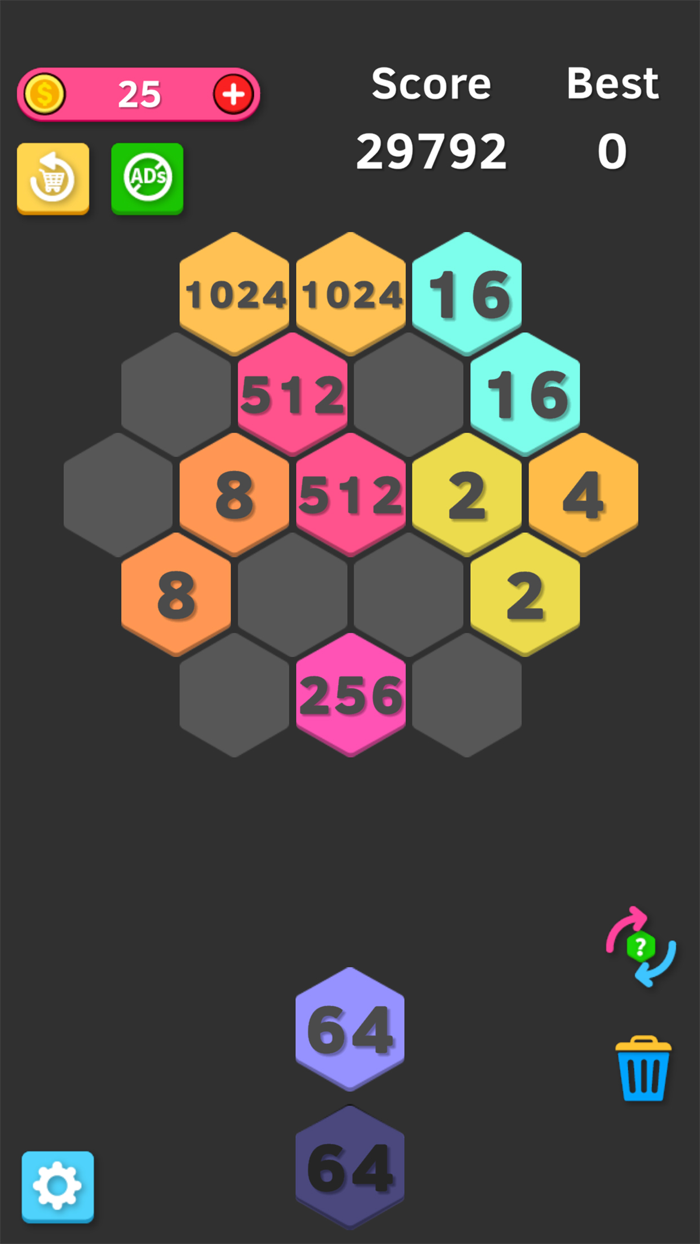 Number merge game - Hexa 2048