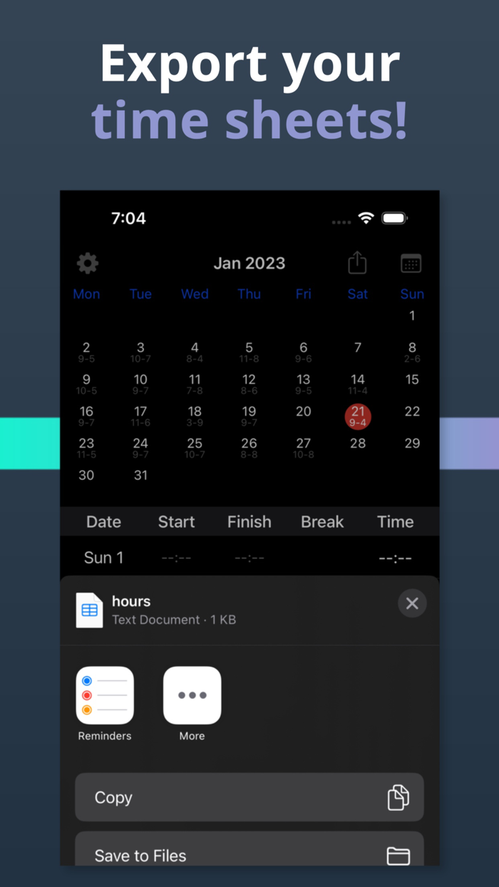 Work Time Calculator and Shifts