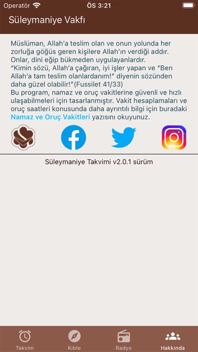 Süleymaniye Takvimi Screenshot