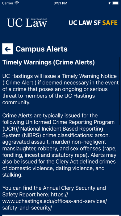 UC Law SF Safe Screenshot