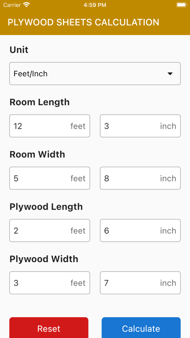 Screenshot #1 pour Plywood Sheets Calculator