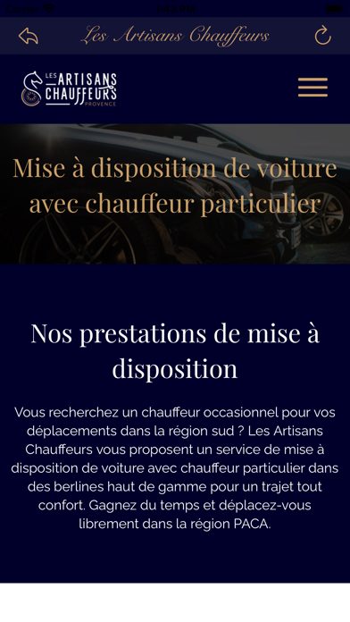 Les Artisans Chauffeurs - VTC Screenshot
