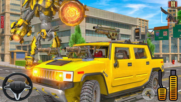 Hummer Car Robot Fighting Game