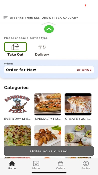 Seniores Pizza Calgary Screenshot