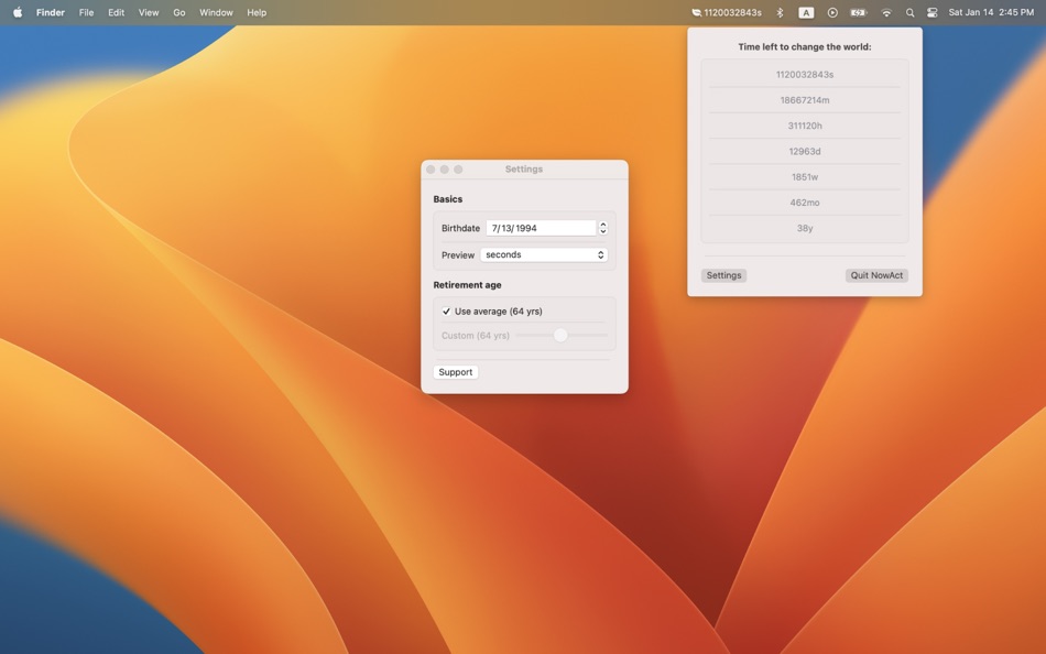 #1. NowAct - Retirement tracker (macOS) 由: Florian Ludot