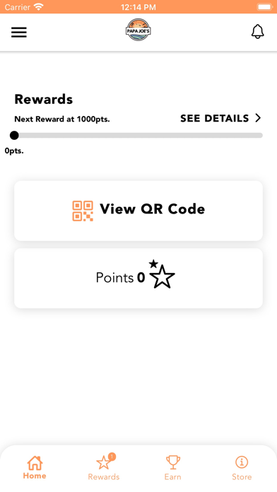 Papa Joes Rewards Screenshot
