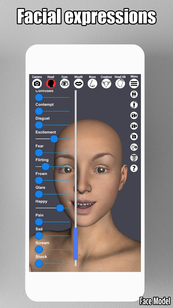 Face Model -posable human head