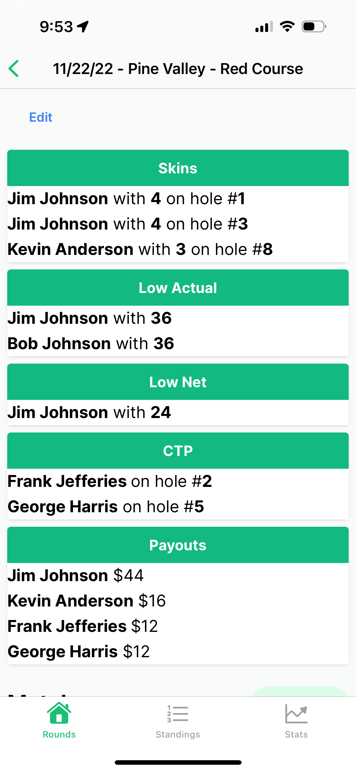 GolfSheet