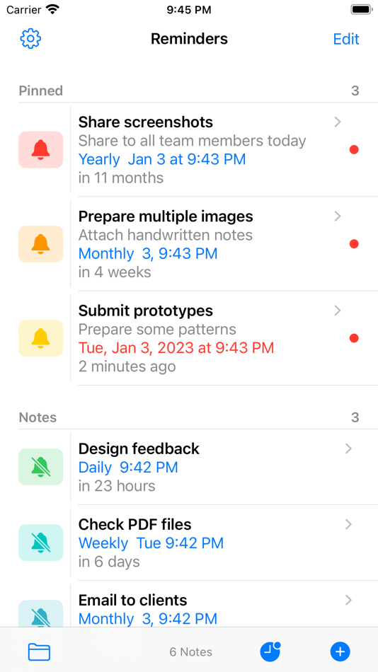 #1. Reminder Notes Widget - Alarm (iOS) بواسطة: FugaPiyo Inc.