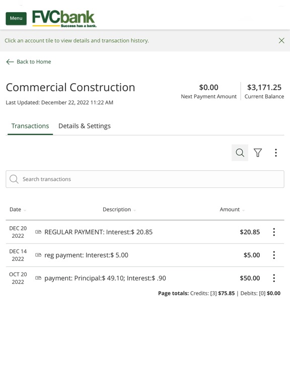 FVCbank Mobile iPad screenshot 3 - Finance app