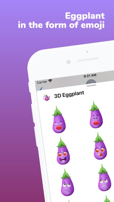 Screenshot #3 pour Eggplant 3D Emoji Stickers App