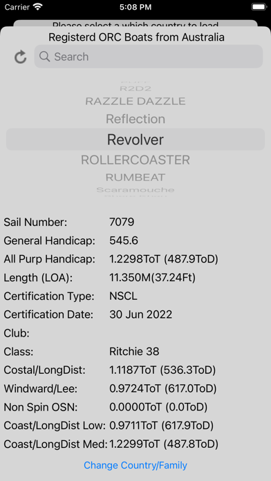 Screenshot #2 pour ORC Yacht Certificate Data