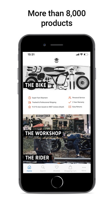 CafeRacerWebshop.com Screenshot