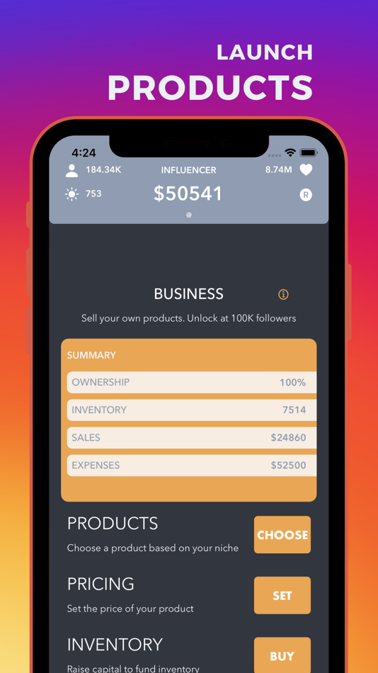 #5. Influencer - Life Simulator (iOS) By: Chimpanzee, LLC