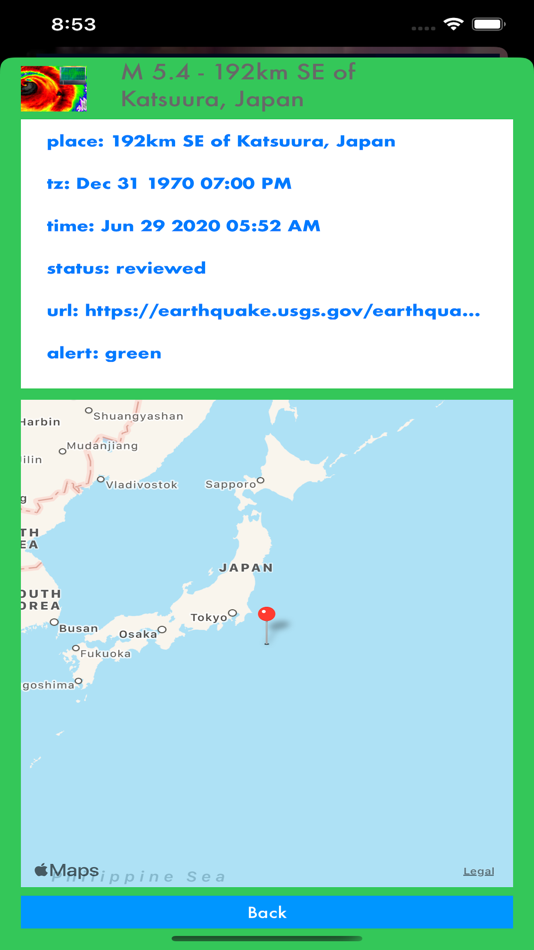 #7. Instant USGS Earthquake Lite (iOS) 由: Jufen Chang