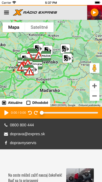 Dopravný servis Rádia Expres Screenshot