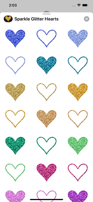 Sparkle Glitter Hearts